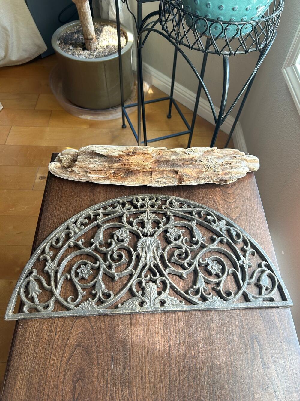 Vtg Cast Iron Arched Transom Window Grate Half Round